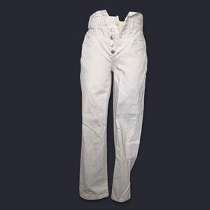 Zara white Button-Fly Trousers